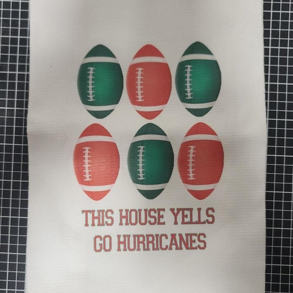 Hallmark University of Miami Hurricanes Football Kitchen Towel - 17 "x 22" - NEW